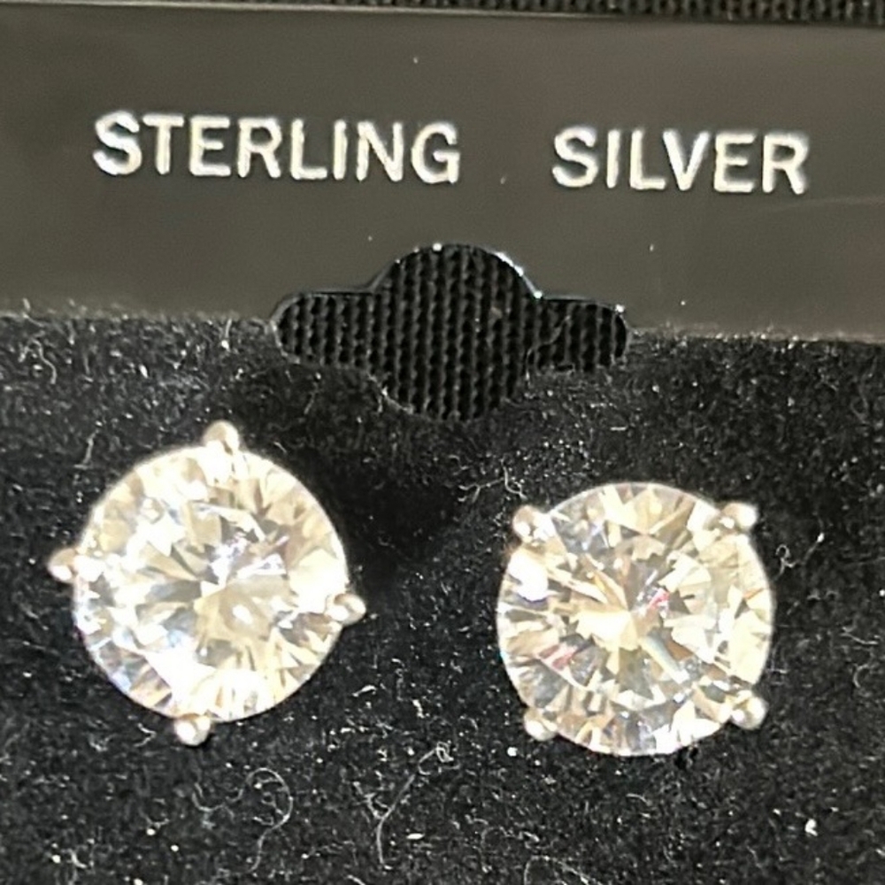 Sterling Silver Earrings With Cubic Zirconia